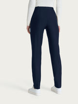 Pantalone chino slim con tasche e risvolto in Compact Blu Donna - Ragno