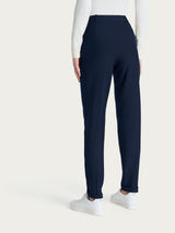Pantalone chino slim con tasche e risvolto in Compact Blu Donna - Ragno