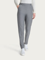 Pantalone chino slim con tasche e risvolto in Compact Neri Donna - Ragno