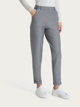 Pantalone chino slim con tasche e risvolto in Compact Neri Donna - Ragno