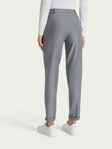 Pantalone chino slim con tasche e risvolto in Compact Neri Donna - Ragno