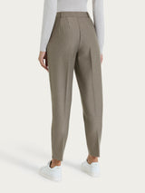 Pantalone chino slim con tasche e risvolto in Compact Grigi Donna - Ragno