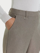 Pantalone chino slim con tasche e risvolto in Compact Grigi Donna - Ragno