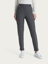 Pantalone chino slim con tasche e risvolto in Compact Neri Donna - Ragno
