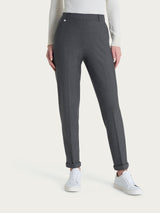 Pantalone chino slim con tasche e risvolto in Compact Neri Donna - Ragno
