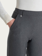 Pantalone chino slim con tasche e risvolto in Compact Neri Donna - Ragno