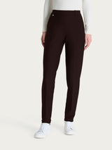 Pantalone chino slim con tasche e risvolto in Compact Marroni Donna - Ragno