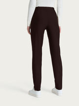 Pantalone chino slim con tasche e risvolto in Compact Marroni Donna - Ragno