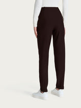 Pantalone chino slim con tasche e risvolto in Compact Marroni Donna - Ragno
