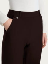 Pantalone chino slim con tasche e risvolto in Compact Marroni Donna - Ragno