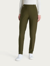 Pantalone chino slim con tasche e risvolto in Compact Verdi Donna - Ragno