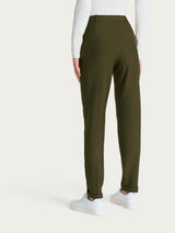 Pantalone chino slim con tasche e risvolto in Compact Verdi Donna - Ragno