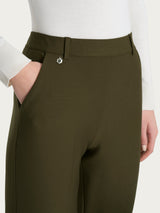 Pantalone chino slim con tasche e risvolto in Compact Verdi Donna - Ragno