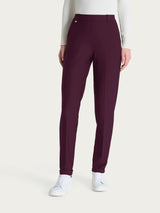 Pantalone chino slim con tasche e risvolto in Compact Viola Donna - Ragno