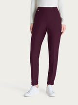 Women's Slim-Fit Chino Pants with Pockets and Turn-Up in Compact Purple - Ragno