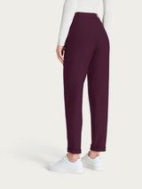 Pantalone chino slim con tasche e risvolto in Compact Viola Donna - Ragno