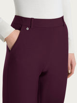 Women's Slim-Fit Chino Pants with Pockets and Turn-Up in Compact Purple - Ragno