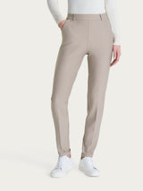 Women's Slim-Fit Chino Pants with Pockets and Turn-Ups in Compact Gray - Ragno