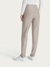 Women's Slim-Fit Chino Pants with Pockets and Turn-Ups in Compact Gray - Ragno