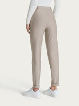 Pantalone chino slim con tasche e risvolto in Compact Grigi Donna - Ragno