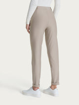 Women's Slim-Fit Chino Pants with Pockets and Turn-Ups in Compact Gray - Ragno