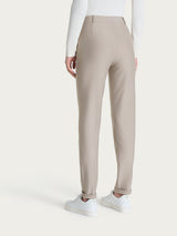 Women's Slim-Fit Chino Pants with Pockets and Turn-Ups in Compact Gray - Ragno