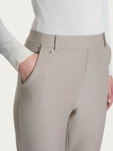 Women's Slim-Fit Chino Pants with Pockets and Turn-Ups in Compact Gray - Ragno