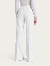 Pantalone flare lungo con tasche in Compact Bianchi Donna - Ragno