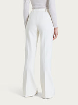 Pantalone flare lungo con tasche in Compact Bianchi Donna - Ragno