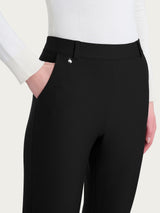Pantalone flare lungo con tasche in Compact Neri Donna - Ragno