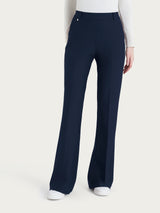 Pantalone flare lungo con tasche in Compact Blu Donna - Ragno