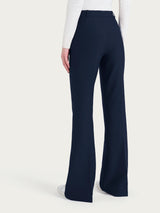 Pantalone flare lungo con tasche in Compact Blu Donna - Ragno