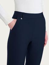 Pantalone flare lungo con tasche in Compact Blu Donna - Ragno