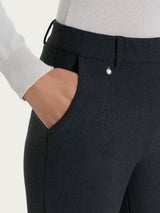 Pantalone flare lungo con tasche in Compact Neri Donna - Ragno