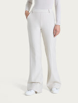 Pantalone flare lungo con tasche in Compact Bianchi Donna - Ragno