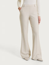 Pantalone flare lungo con tasche in Compact Bianchi Donna - Ragno