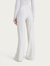 Pantalone flare lungo con tasche in Compact Bianchi Donna - Ragno
