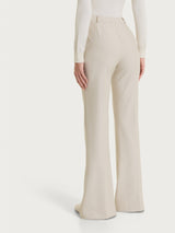 Pantalone flare lungo con tasche in Compact Bianchi Donna - Ragno