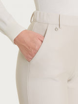 Pantalone flare lungo con tasche in Compact Bianchi Donna - Ragno