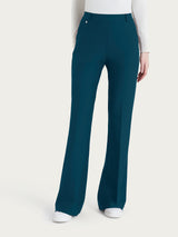 Pantalone flare lungo con tasche in Compact Blu Donna - Ragno
