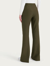 Pantalone flare lungo con tasche in Compact Verdi Donna - Ragno