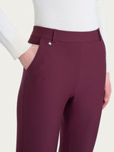 Pantalone flare lungo con tasche in Compact Viola Donna - Ragno