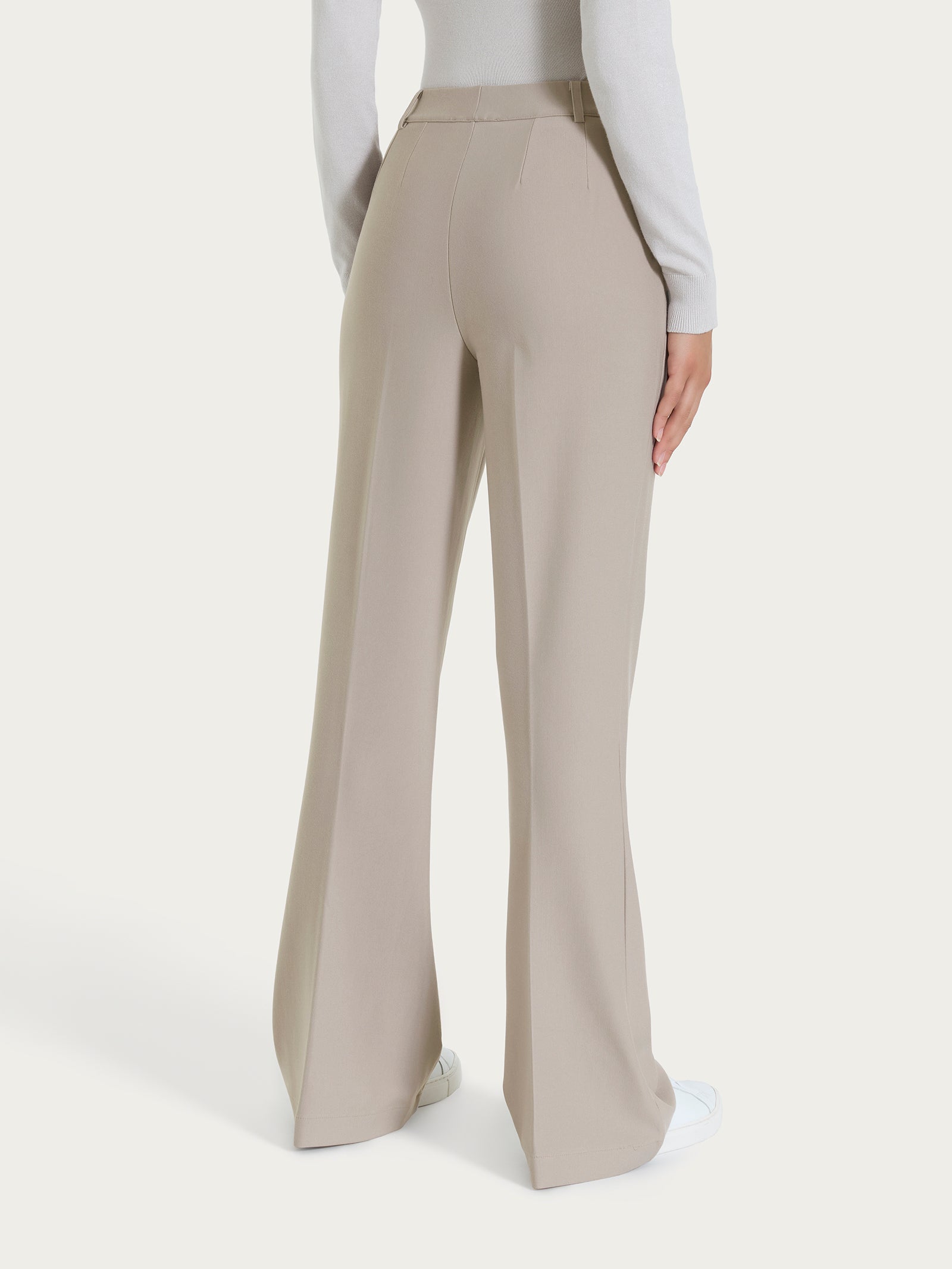 Pantalone flare lungo con tasche in Compact Grigi Donna - Ragno