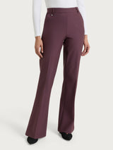 Pantalone flare lungo con tasche in Compact Viola Donna - Ragno
