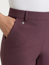 Pantalone flare lungo con tasche in Compact Viola Donna - Ragno