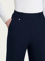 Pantalone ampio con tasche in Compact Blu Donna - Ragno