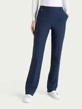 Pantalone ampio con tasche e risvolto in Compact Blu Donna - Ragno