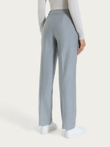 Pantalone ampio con tasche e risvolto in Compact Neri Donna - Ragno