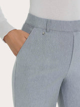 Pantalone ampio con tasche e risvolto in Compact Neri Donna - Ragno