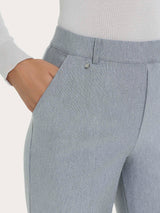 Pantalone ampio con tasche e risvolto in Compact Neri Donna - Ragno